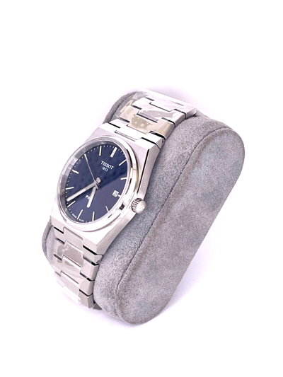 Pre-owned Tissot Prx Blue Dial T137.410.11.041.00 Stainless Watch In Box With Tags