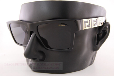 Pre-owned Versace Brand  Sunglasses Ve 4445 Gb1/81 Black/gray Polarized For Men Women