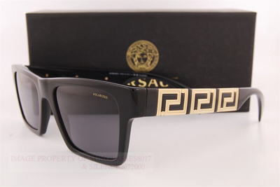 Pre-owned Versace Brand  Sunglasses Ve 4445 Gb1/81 Black/gray Polarized For Men Women