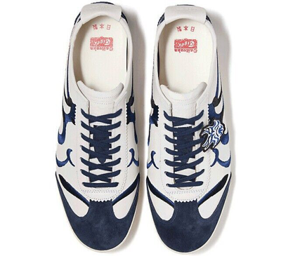 Pre-owned Onitsuka Tiger Mexico 66 Deluxe Nippon Made Japanese Kabuki Model Peacoat Blue In White / Peacoat (blue)