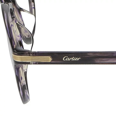 Pre-owned Cartier Ct0018oa 003 Shiny Melange Violet Havana-gold Authentic Eyeglasses 50-20 In Clear, Ready For Rx