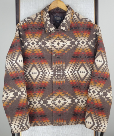 Pre-owned Pendleton $559  Size Large Mens Virgin Wool Coat Shearling Southwest Aztec In Multicolor