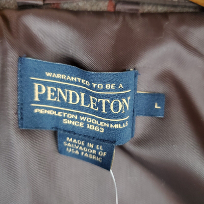 Pre-owned Pendleton Size Large Mens Virgin Wool Coat Shearling Southwest Aztec $559 In Multicolor