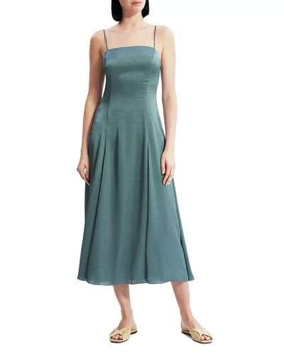 Pre-owned Theory L58917 Womens Green Seafood Came Volume Midi Dress Size 10