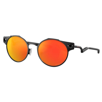 Pre-owned Oakley Sunglasses Deadbolt Satin Black W Prizm Ruby Polarized Oo6046-07 50mm In Orange