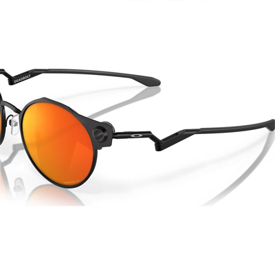 Pre-owned Oakley Sunglasses Deadbolt Satin Black W Prizm Ruby Polarized Oo6046-07 50mm In Orange