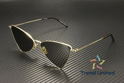 Pre-owned Saint Laurent Sl 303 Jerry 004 Geometrica Metal Gold Grey 58mm Unisex Sunglasses In Gray