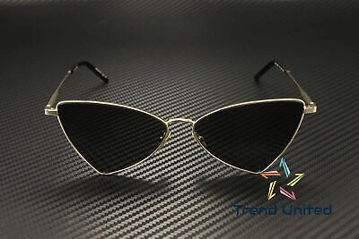 Pre-owned Saint Laurent Sl 303 Jerry 004 Geometrica Metal Gold Grey 58mm Unisex Sunglasses In Gray