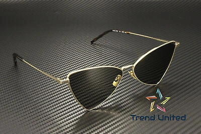 Pre-owned Saint Laurent Sl 303 Jerry 004 Geometrica Metal Gold Grey 58mm Unisex Sunglasses In Gray