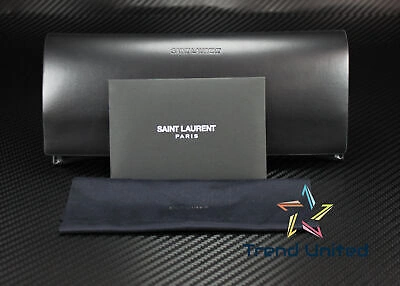 Pre-owned Saint Laurent Sl 303 Jerry 004 Geometrica Metal Gold Grey 58mm Unisex Sunglasses In Gray