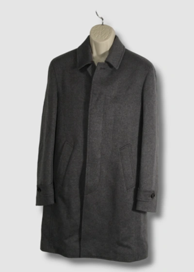Pre-owned Colombo $1695  Men's Gray Wool Dream Trench Coat Jacket Size Eu 50/us 40
