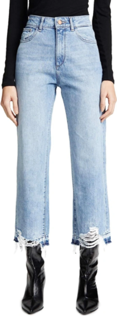 Pre-owned Dl1961 Women's Hepburn Wide Leg High Rise Jeans In Slate