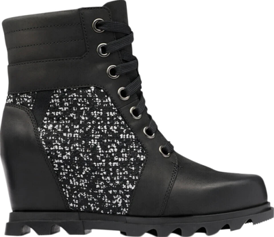 Pre-owned Sorel Women's Joan Of Arctic Wedge Iii Lexie Boot Black-sea Salt, Size 9 Us