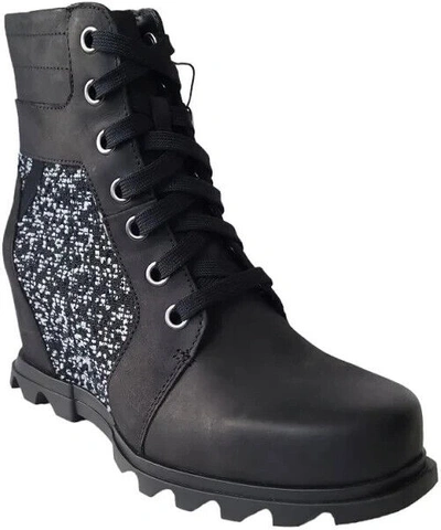 Pre-owned Sorel Women's Joan Of Arctic Wedge Iii Lexie Boot Black-sea Salt, Size 9 Us