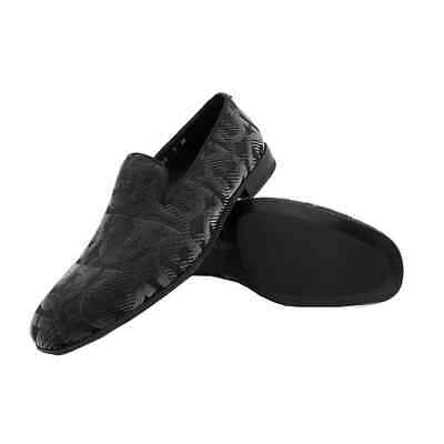 Pre-owned Ferragamo Salvatore  Men's Black Lens Gancini Slip On Loafers