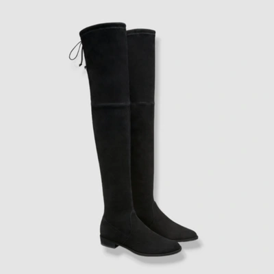 Pre-owned Stuart Weitzman $950  Women's Black Lowland Suede Over The Knee Boot Eu 39.5/us 9