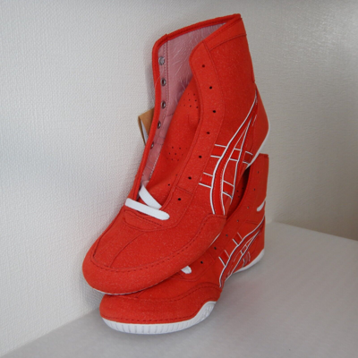 Pre-owned Asics Wrestling Shoes 1083a001 Red Edge White Ex Eo Model Weekday Shipping