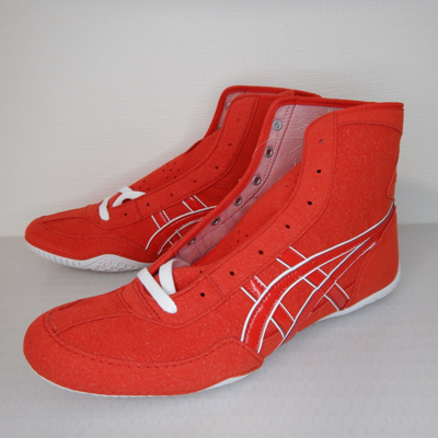 Pre-owned Asics Wrestling Shoes 1083a001 Red Edge White Ex Eo Model Weekday Shipping