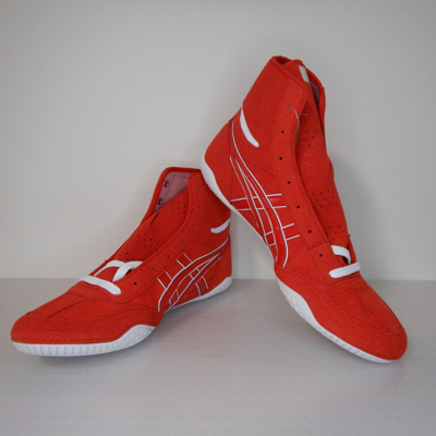 Pre-owned Asics Wrestling Shoes 1083a001 Red Edge White Ex Eo Model Weekday Shipping