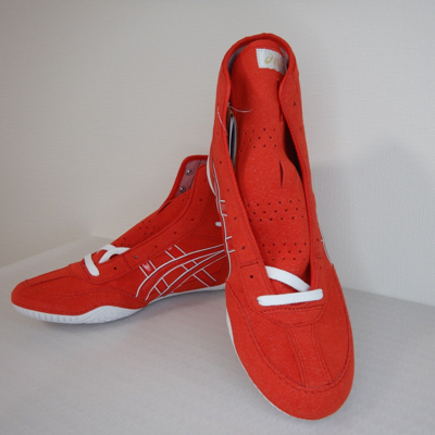 Pre-owned Asics Wrestling Shoes 1083a001 Red Edge White Ex Eo Model Weekday Shipping