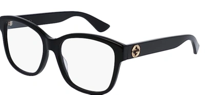 Pre-owned Gucci Authentic  Rx Eyeglasses Gg 0038on-001 Black W/ Demo Lens "new"54mm