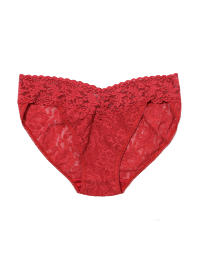 Shop Hanky Panky Signature Lace V-kini In Red