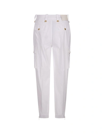 Shop Ermanno Scervino Fleece Cargo Trousers In White