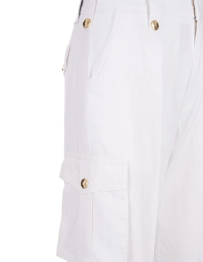 Shop Ermanno Scervino Fleece Cargo Trousers In White