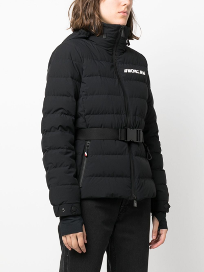 Moncler Bettex Hooded Belted Quilted Shell Down Jacket In Schwarz