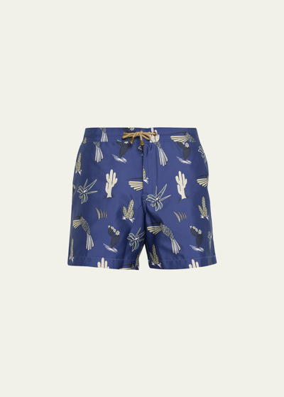 Shop Thorsun Men's Midnight Desert-print Swim Shorts In Multi