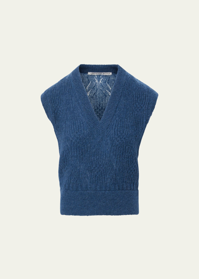 Shop Veronica Beard Arida Knit Vest In Blue