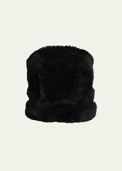 Shop Jw Anderson Fuzzy Front-pocket Bandeau Top In Black