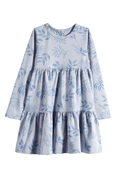 Shop Tiny Tribe Kids' Arcadia Tiered Long Sleeve Dress In Powder Blue