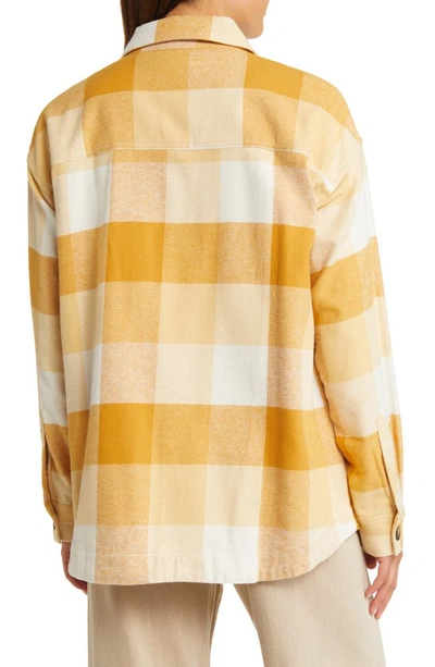 Rip Curl La Isla Plaid Flannel Button-up Shirt In Gold