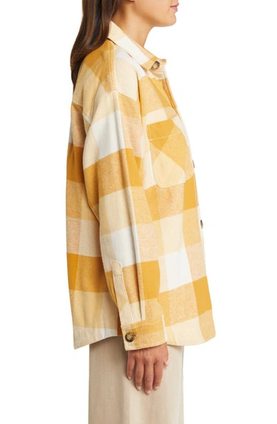 Rip Curl La Isla Plaid Flannel Button-up Shirt In Gold