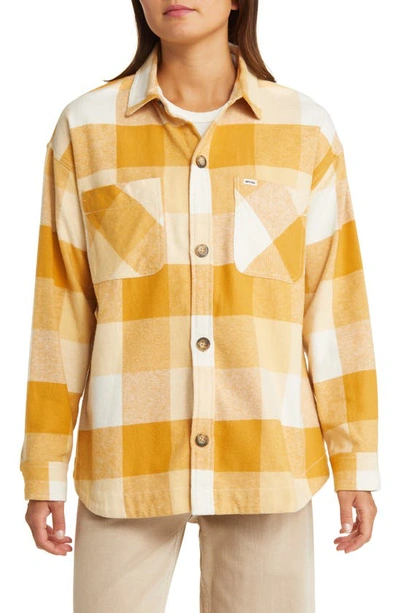 Rip Curl La Isla Plaid Flannel Button-up Shirt In Gold