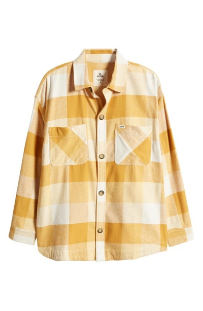 Shop Rip Curl La Isla Plaid Flannel Button-up Shirt In Gold