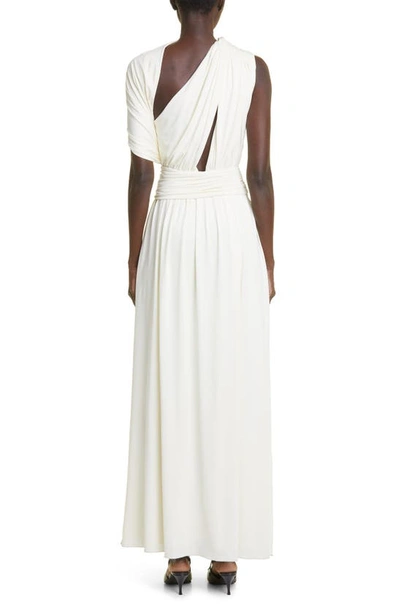 Shop Altuzarra Delphi Ruched Jersey Dress In 000102 Ivory