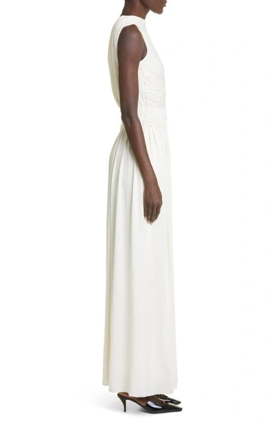 Shop Altuzarra Delphi Ruched Jersey Dress In 000102 Ivory