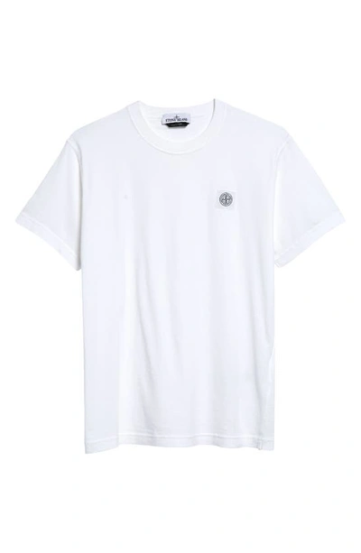 Shop Stone Island Logo Patch Cotton T-shirt In White