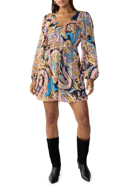 Shop Sanctuary Girl's Day Out Paisley Long Sleeve Minidress In Tapestry