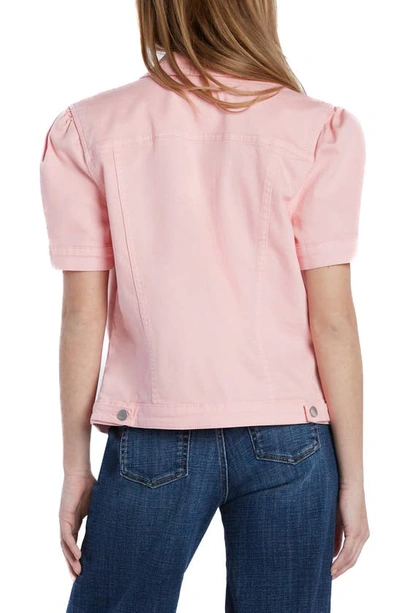 Wash Lab Denim Puff Sleeve Denim Jacket In Crystal Rose