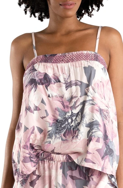 Shop Midnight Bakery Moonlight Beach Floral Camisole Short Pajamas In Mauve