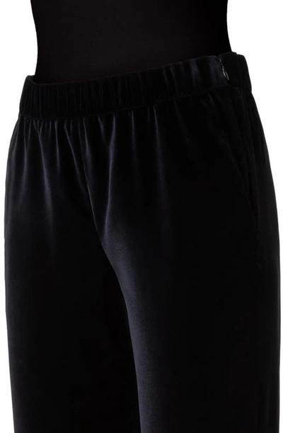 Akris Punto Mike Slit-cuff Drawstring Velvet Pants In 009 Black