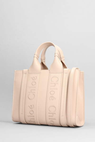 Shop Chloé Small Tote With Stra Tote In Rose-pink Leather