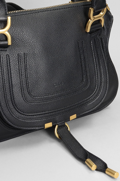 Shop Chloé Small Double Carry Shoulder Bag In Black Leather