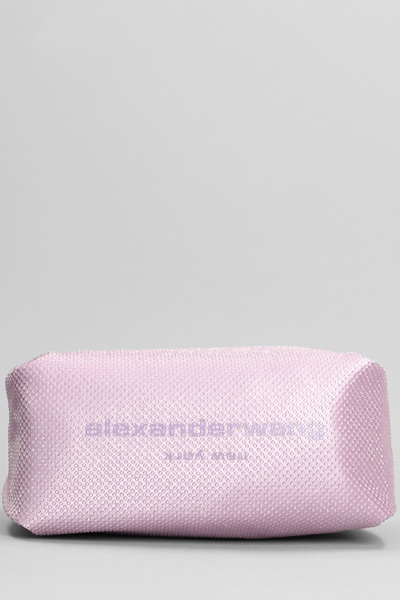 Shop Alexander Wang Scrunchie Mini Hand Bag In Rose-pink Satin