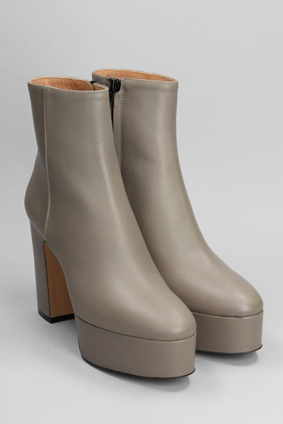 Shop Roberto Festa Sindra High Heels Ankle Boots In Grey Leather
