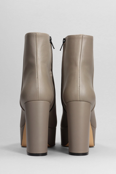 Shop Roberto Festa Sindra High Heels Ankle Boots In Grey Leather