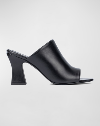 Shop Aquatalia Carmina Leather Mule Sandals In Black